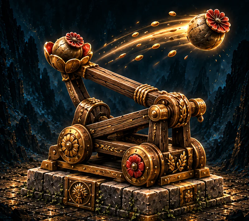 Seed Catapult tower artwork