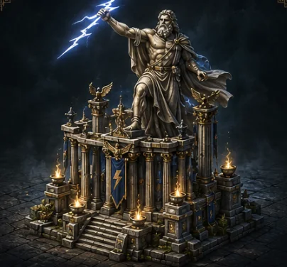 Temple of Zeus tower artwork